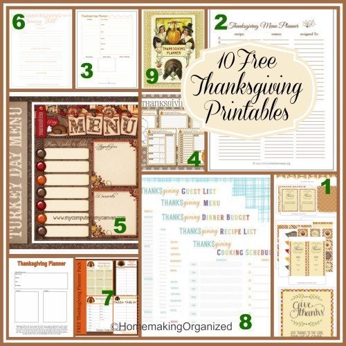 10 Free Thanksgiving Printable Planners