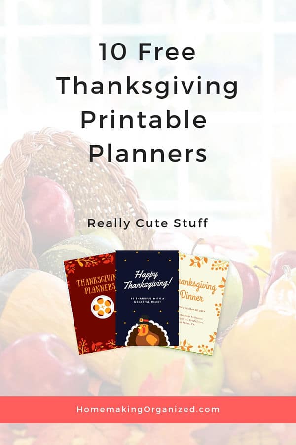Printable planner for Thanksgiving