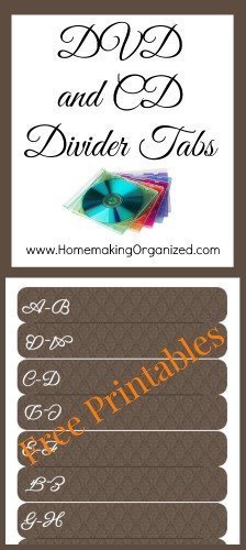 Printable Alphabetical DVD and CD Dividers