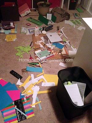 Messy homeschool room
