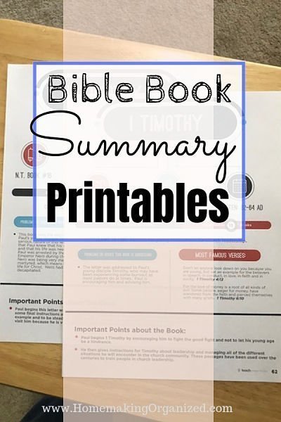 Books of the Bible Summary Printables {Homeschool Review}