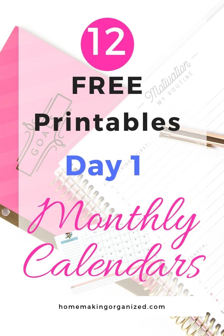 12 Free Monthly Calendars to Help You Get Organized for 2020