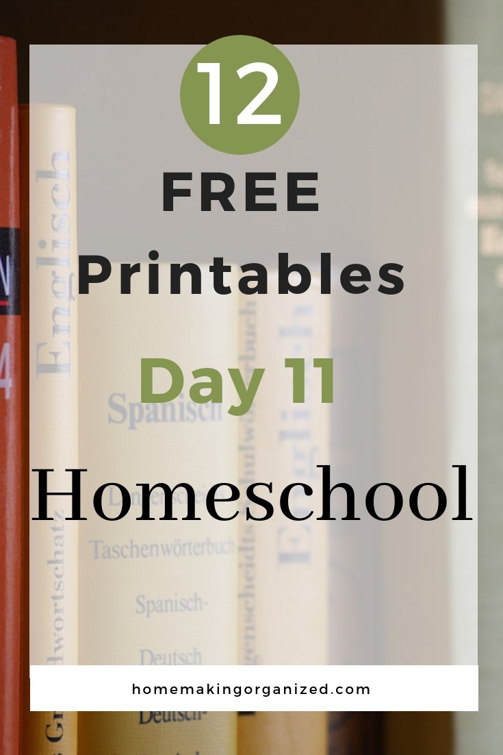 Day 12 – GEt Free Homeschool and Educational Printables
