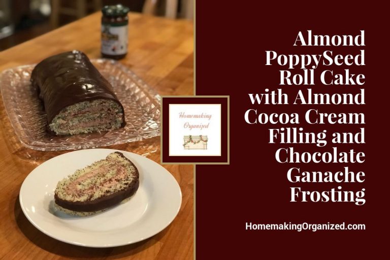 Poppyseed Almond Cake with Almond Cocoa Cream Filling Topped with Chocolate Ganache