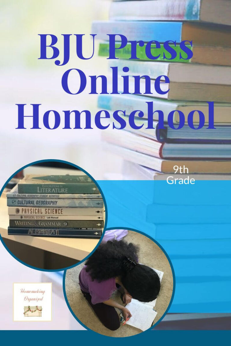 BJU Press Homeschool Online Curriculum 9th Grade Homemaking Organized