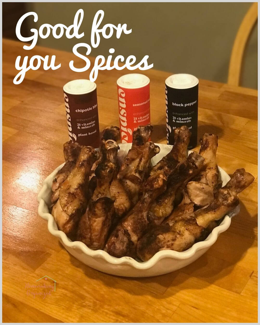 Enspice spices on chicken